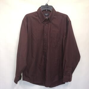 Dockers Button Up Adult Medium Multicolor Striped Mens Cotton Blend Shirt